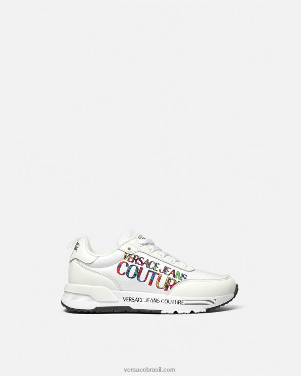 sapato P2TX2281 Versace tênis com logotipo dinâmico branco mulheres