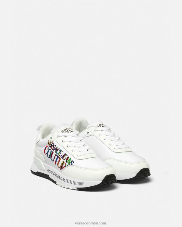 sapato P2TX2281 Versace tênis com logotipo dinâmico branco mulheres