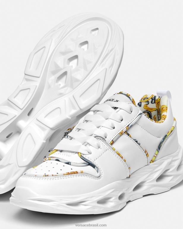 sapato P2TX2302 Versace tênis de alta costura okinawa branco mulheres