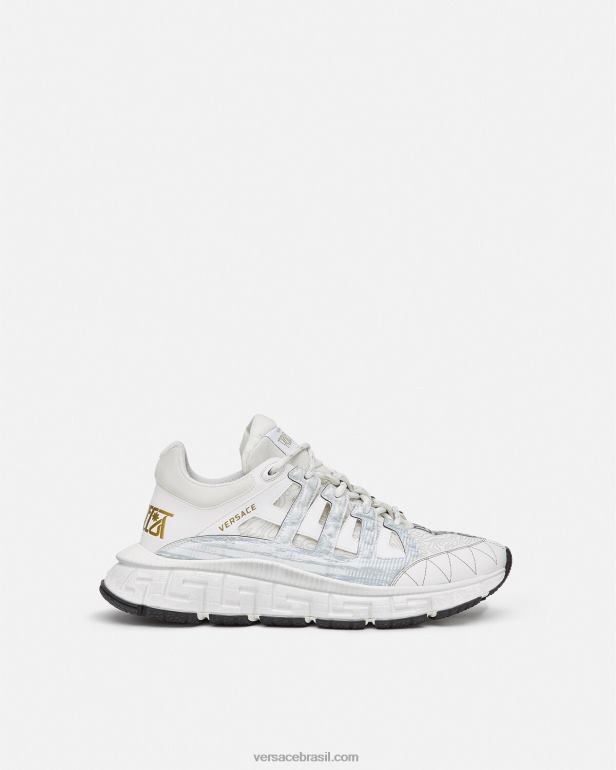 sapato P2TX509 Versace tênis trigreca branco mulheres