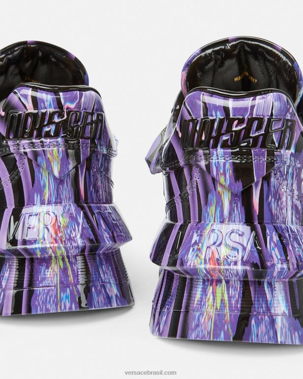 sapato P2TX512 Versace tênis orquídea barocco odissea violeta e estampa mulheres