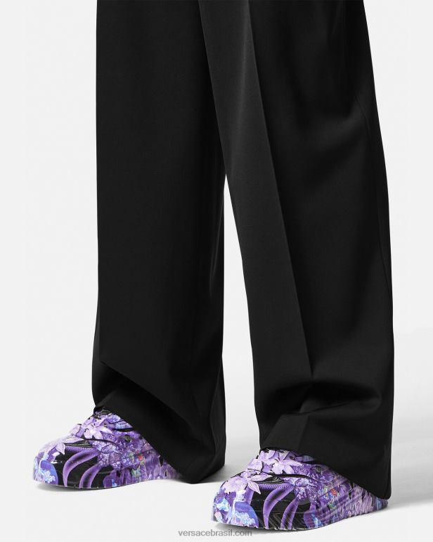 sapato P2TX512 Versace tênis orquídea barocco odissea violeta e estampa mulheres